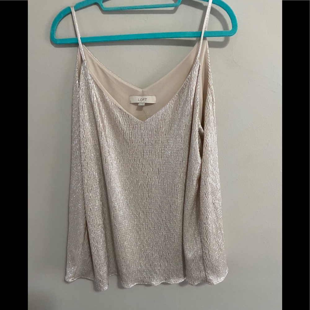 Loft shimmer tank top, size xl.  Tan.  New with tags.